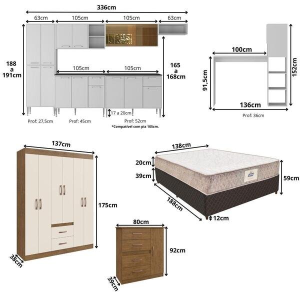 Armário Cozinha Kit Completo Multimóveis CR60008 - Imagem 5